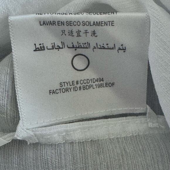 BCBG MAXAZARIA White Linen Neutral Embellishments Tank Top Blouse Women’s Sz L - Picture 9 of 9